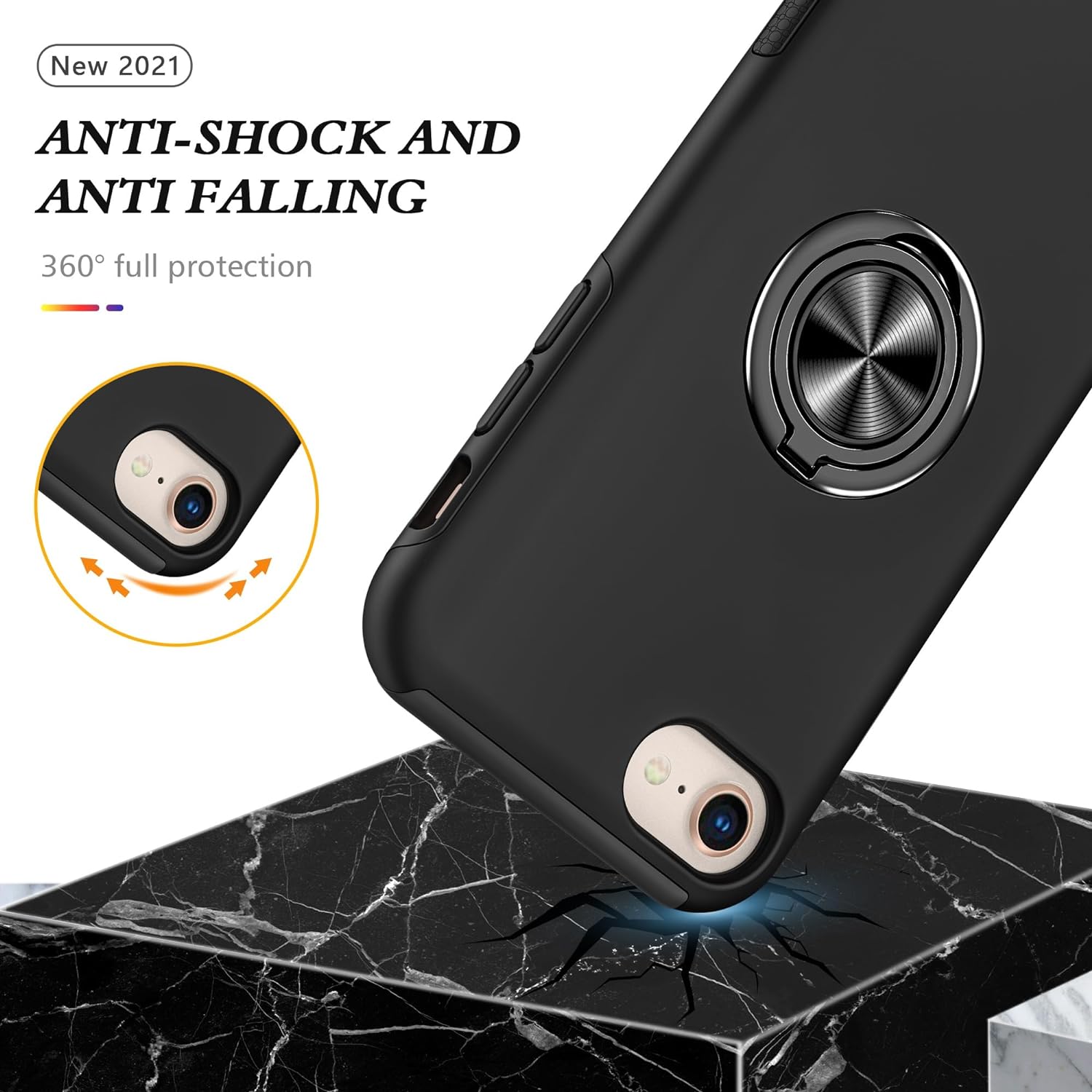 Étui hybride magnétique avec anneau invisible pour iPhone 7 Plus / 8 Plus Étui hybride magnétique avec anneau invisible pour iPhone 7 Plus / 8 Plus